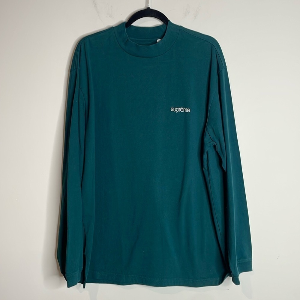 Supreme | Men’s 2022 Mock Neck Long-Sleeve Top in Dark Green Size Large